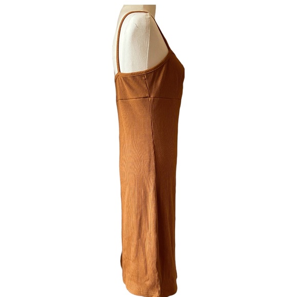 Minx and Moss  Brown ,Rust Spaghetti strap Ribbed Dress size M - Picture 3 of 6